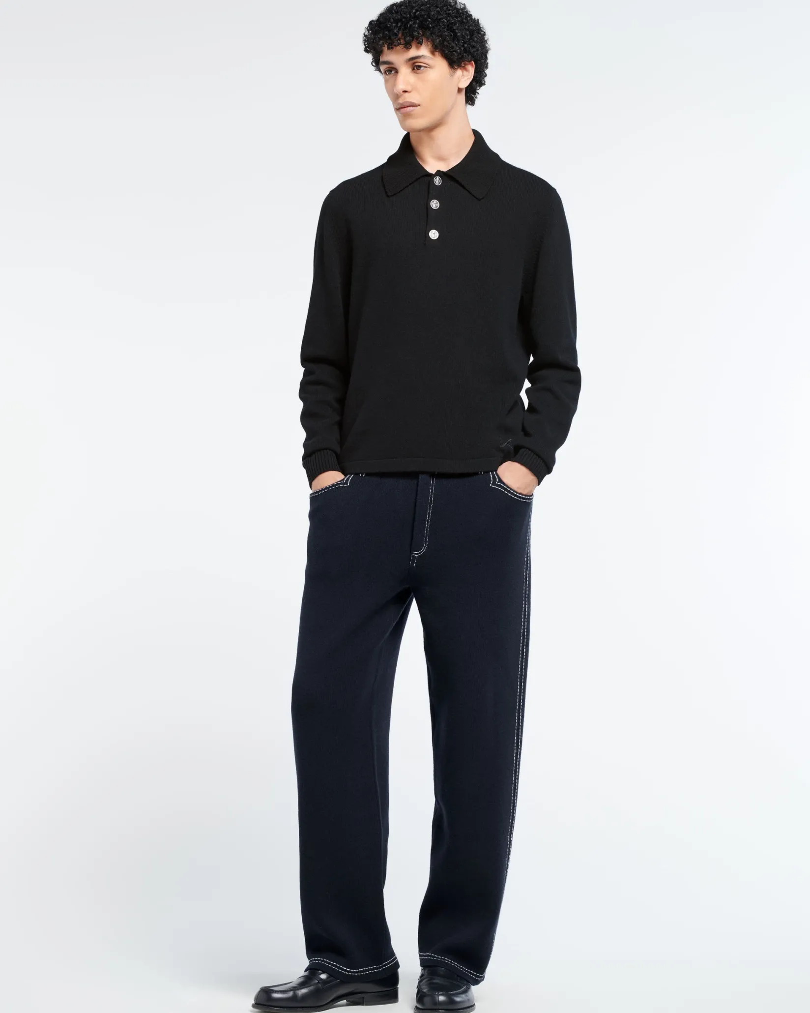 Barrie B Label polo-collar sweater in cashmere