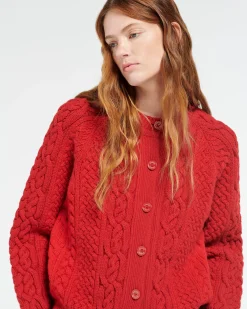 Women Barrie Cable-knit cashmere cardigan