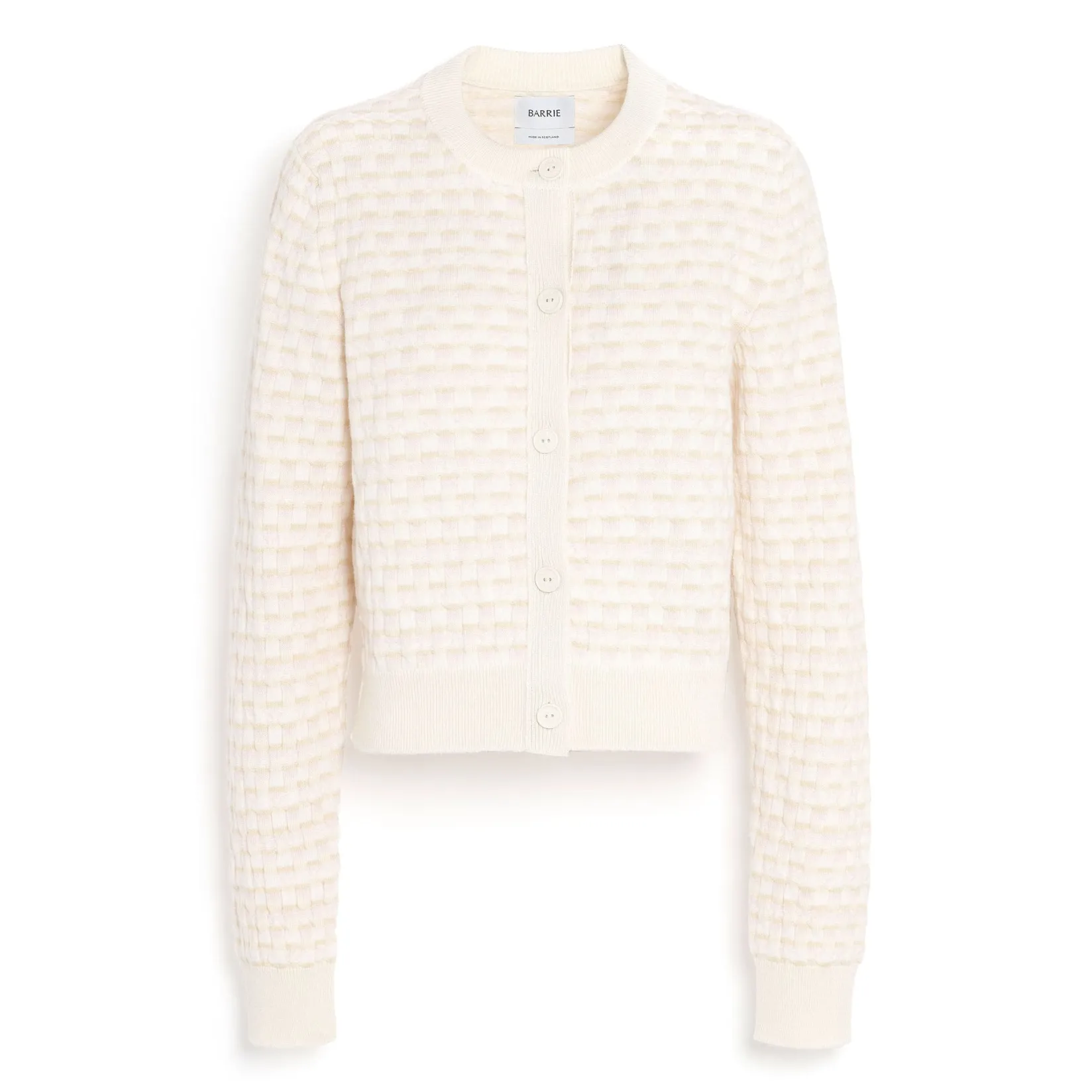 Women Barrie Cardigan in cashmere and wool with a graphic motif