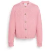 Women Barrie Cardigan in chunky cashmere with gold buttons