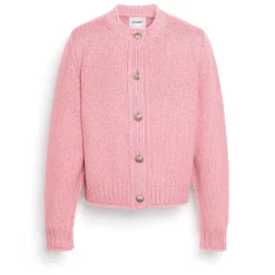 Women Barrie Cardigan in chunky cashmere with gold buttons
