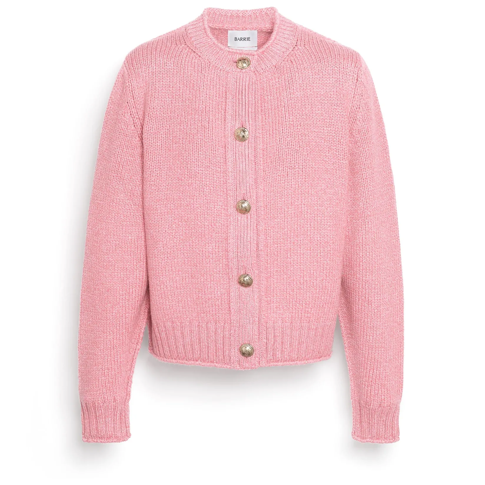 Women Barrie Cardigan in chunky cashmere with gold buttons