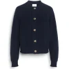 Women Barrie Cardigan in chunky cashmere with gold buttons