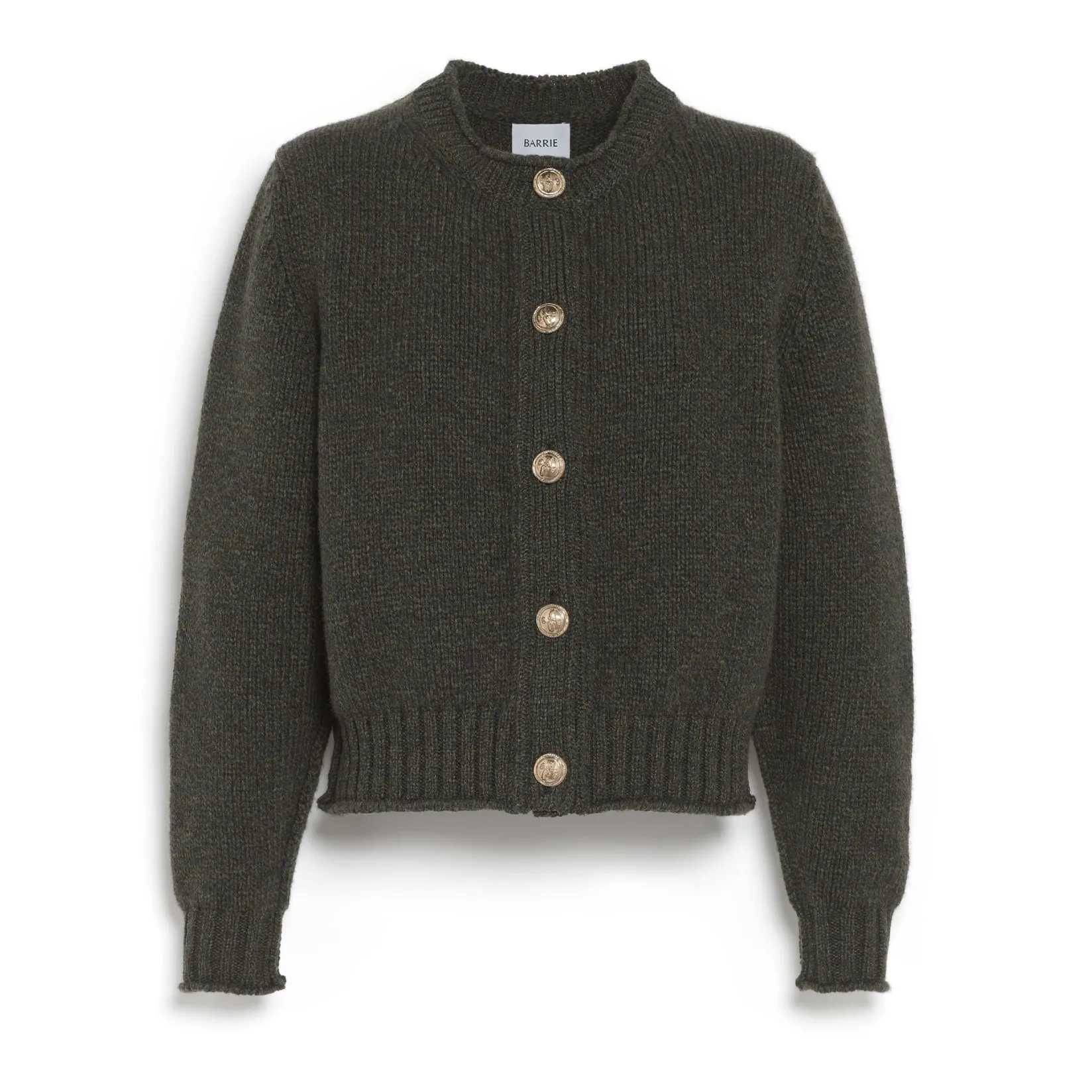 Women Barrie Cardigan in chunky cashmere with gold buttons