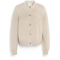 Women Barrie Cardigan in chunky cashmere with gold buttons