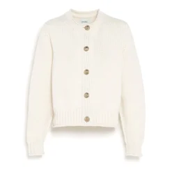 Women Barrie Cardigan in chunky cashmere with gold buttons
