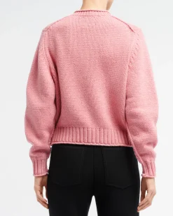 Women Barrie Cardigan in chunky cashmere with gold buttons