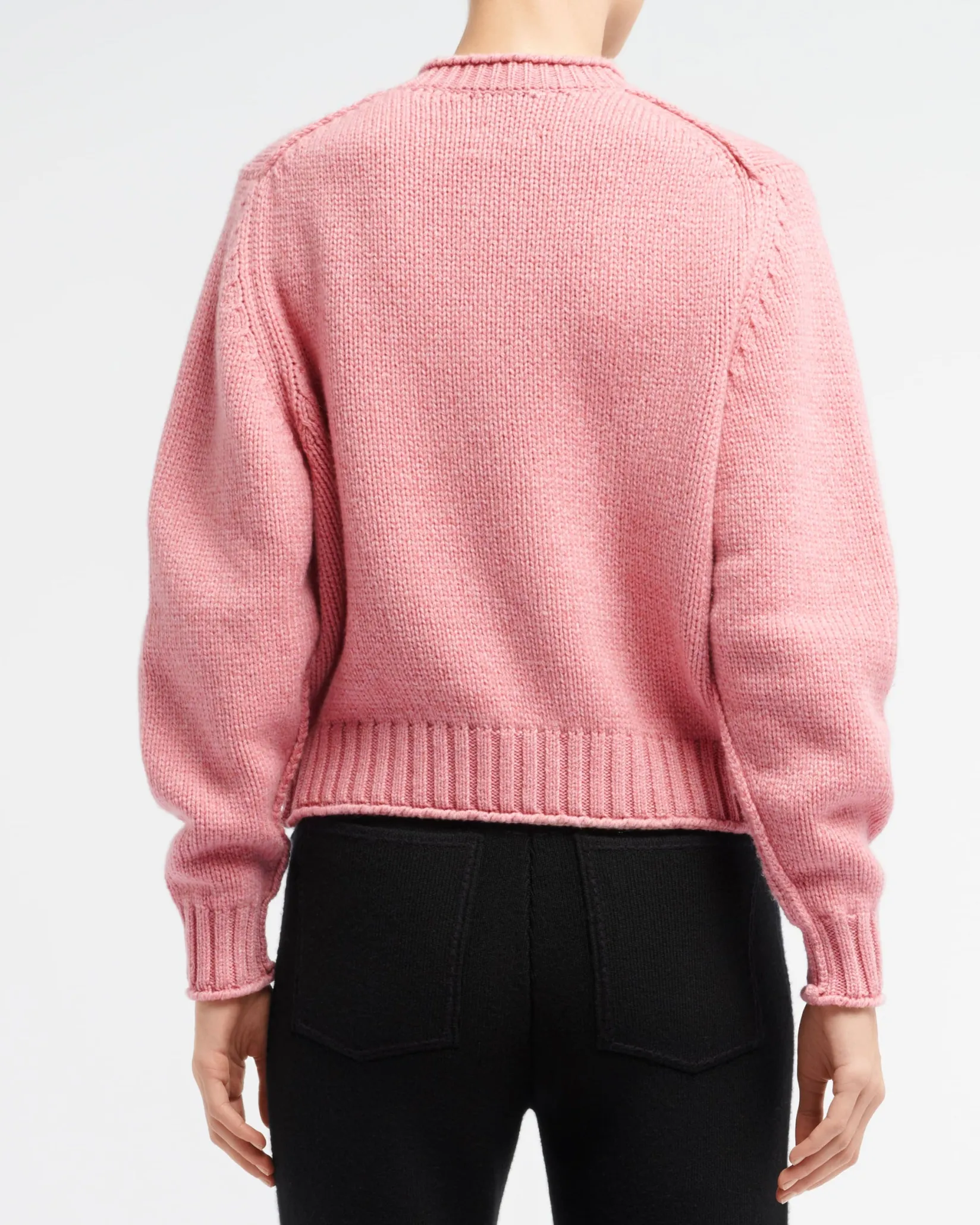 Women Barrie Cardigan in chunky cashmere with gold buttons