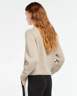 Women Barrie Cardigan in chunky cashmere with gold buttons