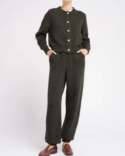Women Barrie Cardigan in chunky cashmere with gold buttons