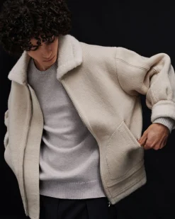 Women Barrie Cashmere and alpaca bomber jacket