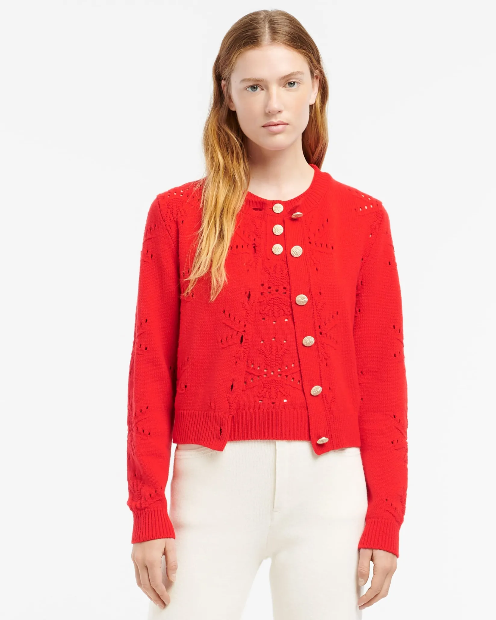 Women Barrie Cashmere and cotton cardigan with an all-over motif