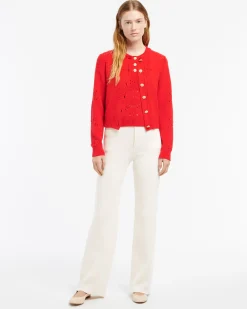 Women Barrie Cashmere and cotton cardigan with an all-over motif
