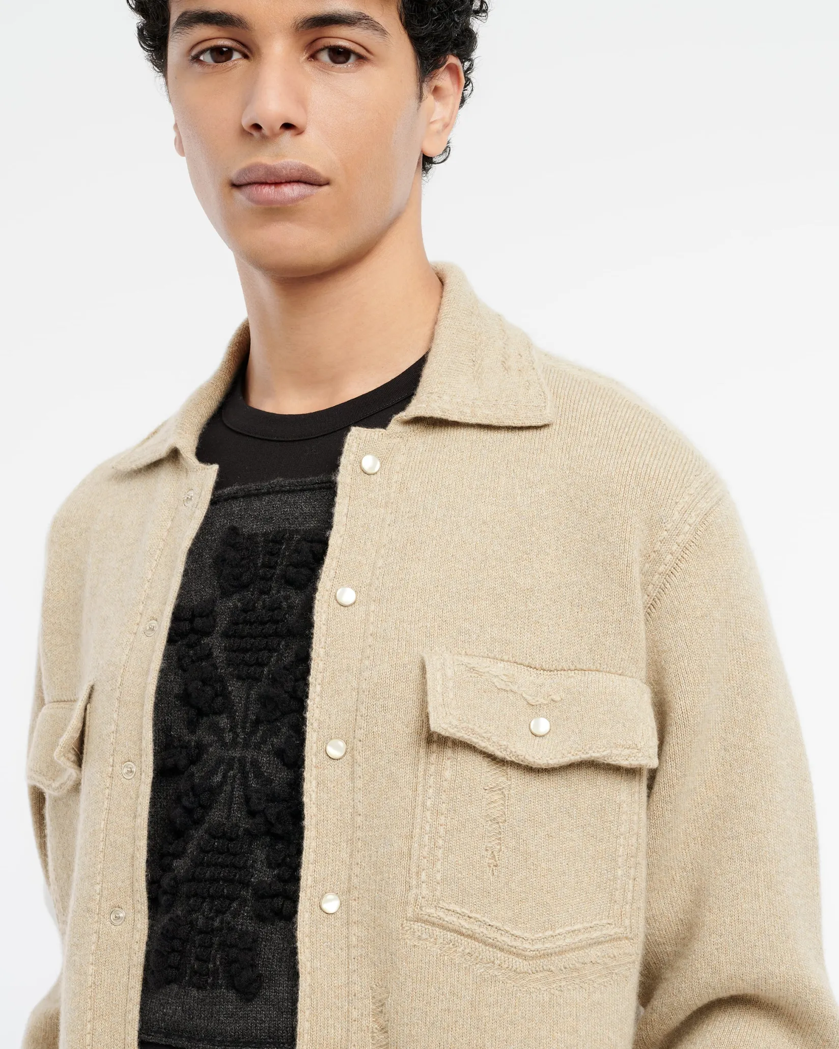 Barrie Cashmere and cotton Denim overshirt