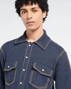 Barrie Cashmere and cotton Denim overshirt