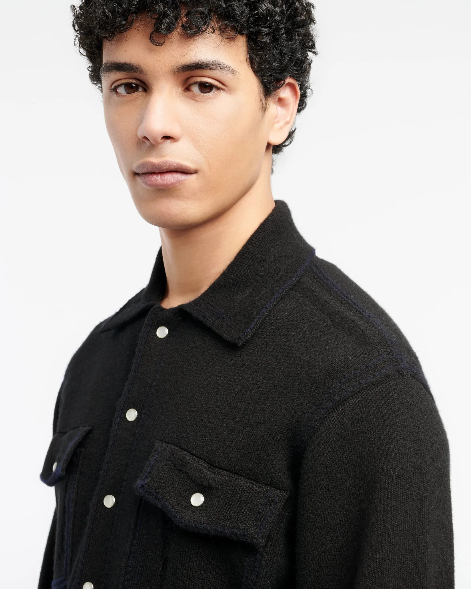 Barrie Cashmere and cotton Denim overshirt