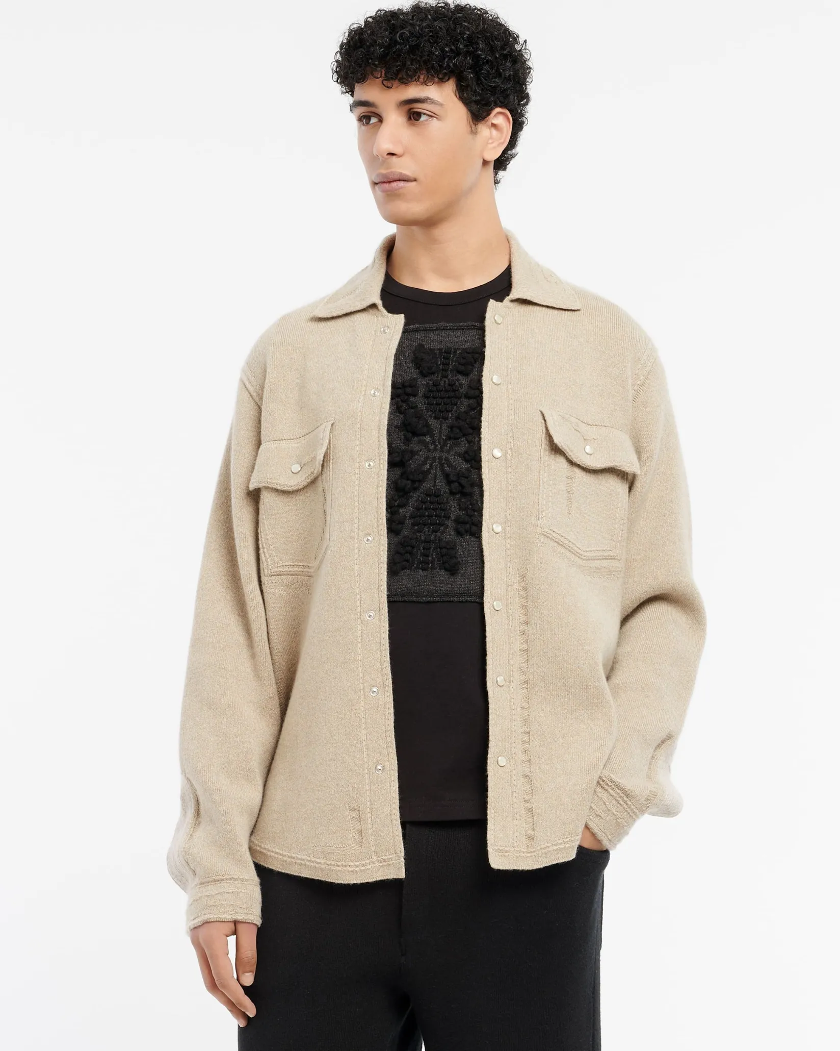 Barrie Cashmere and cotton Denim overshirt