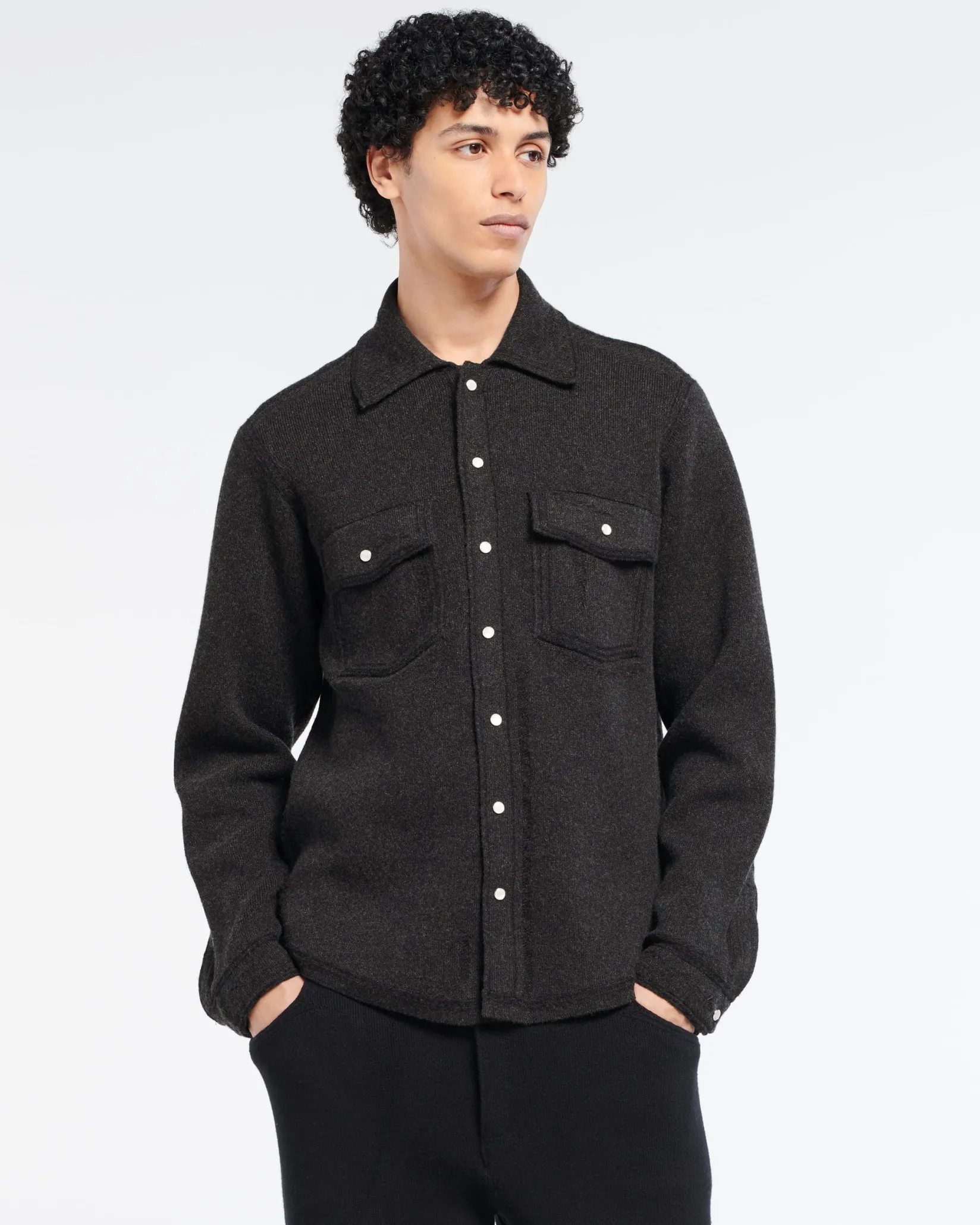 Barrie Cashmere and cotton Denim overshirt