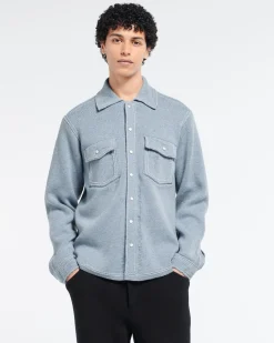 Barrie Cashmere and cotton Denim overshirt