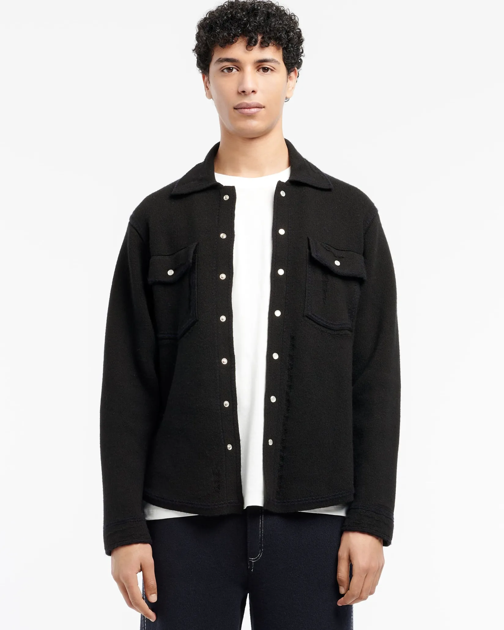 Barrie Cashmere and cotton Denim overshirt