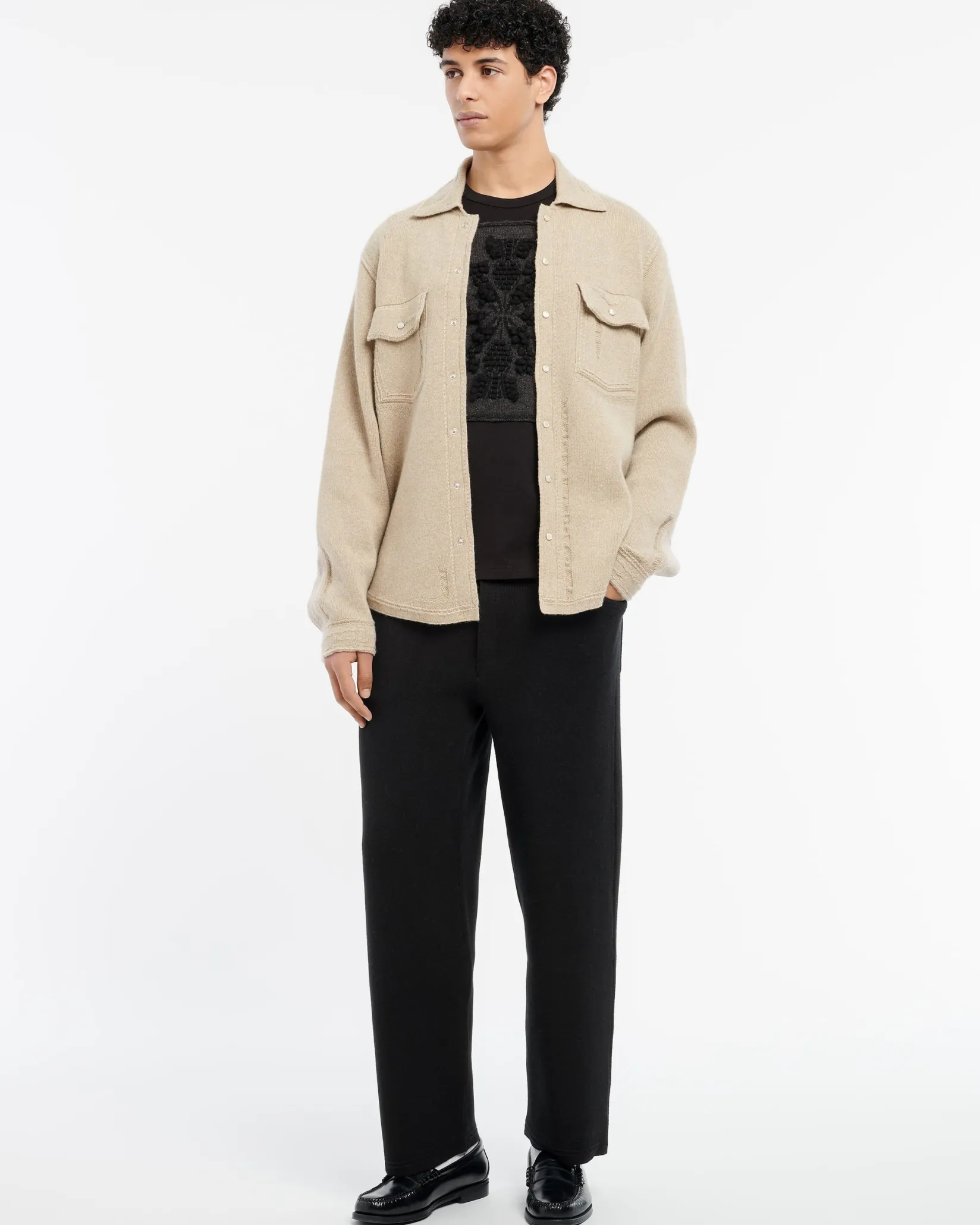 Barrie Cashmere and cotton Denim overshirt
