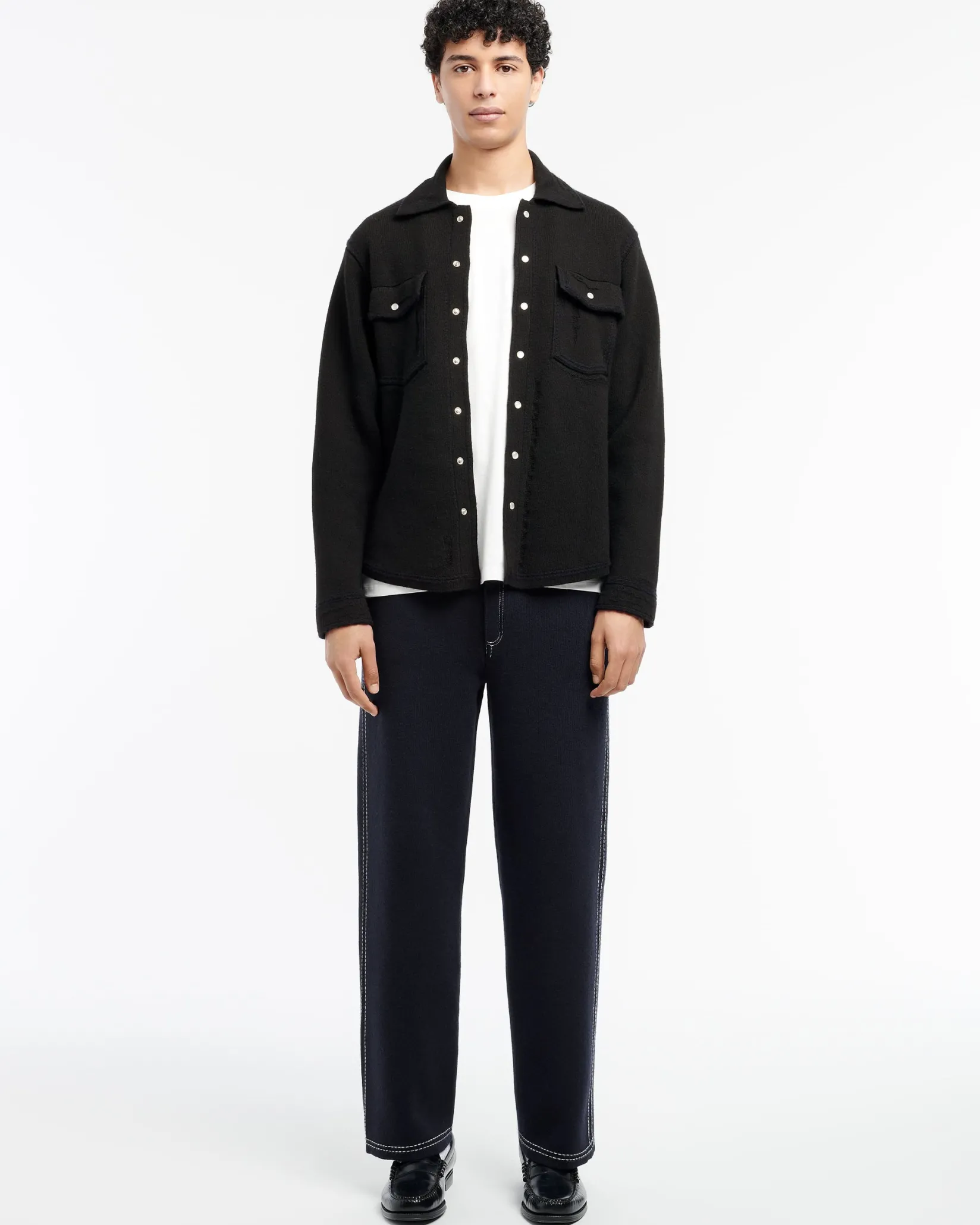 Barrie Cashmere and cotton Denim overshirt