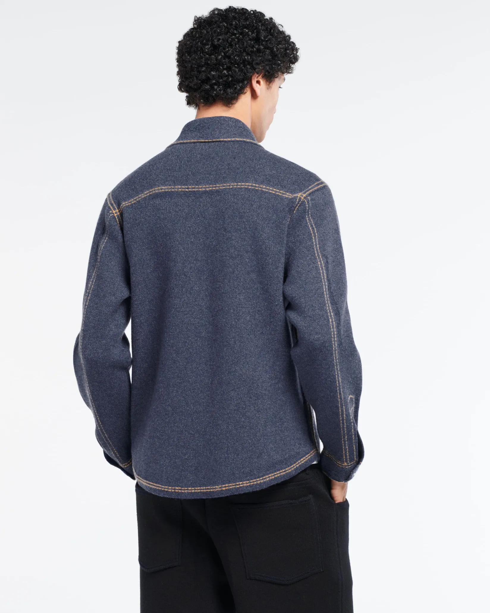 Barrie Cashmere and cotton Denim overshirt