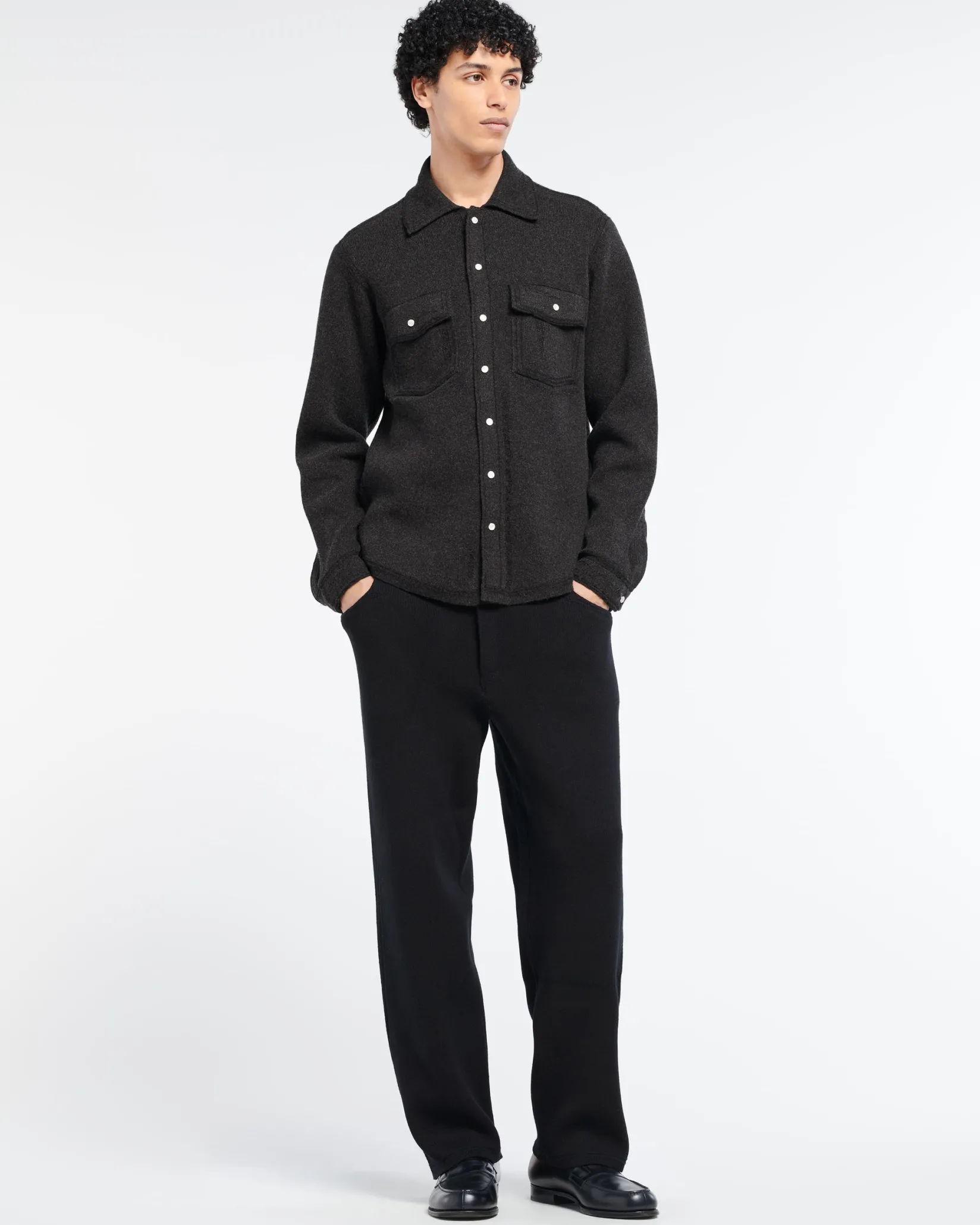 Barrie Cashmere and cotton Denim overshirt