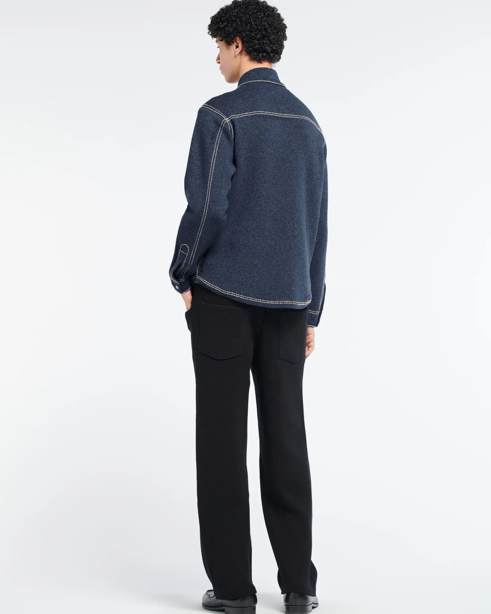 Barrie Cashmere and cotton Denim overshirt