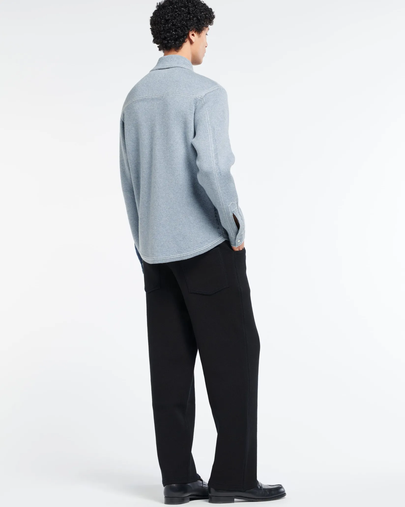 Barrie Cashmere and cotton Denim overshirt
