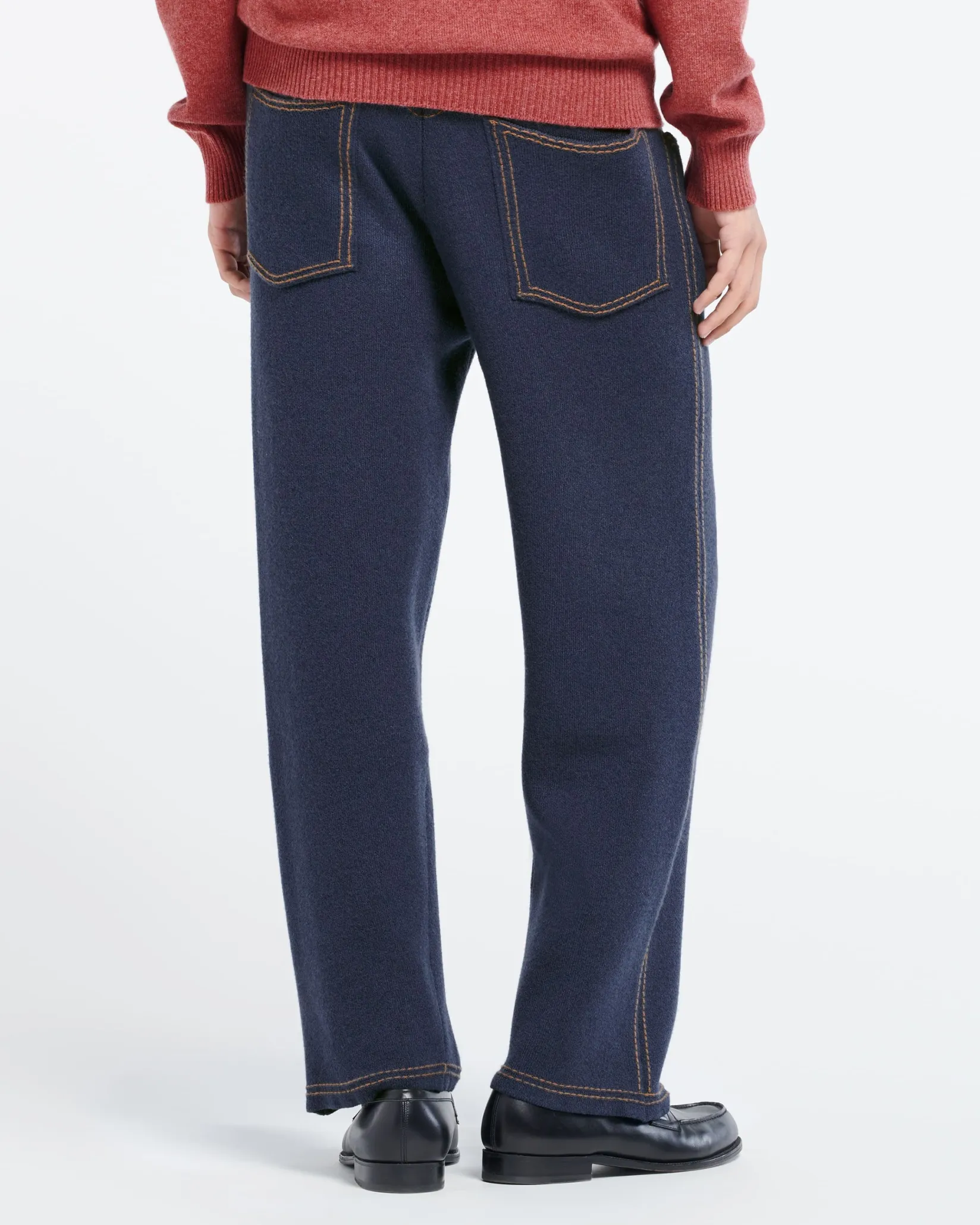 Barrie Cashmere and cotton Denim trousers