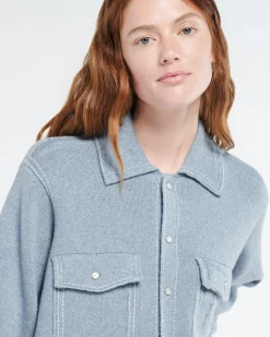 Barrie Cashmere and cotton Denim overshirt
