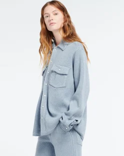 Barrie Cashmere and cotton Denim overshirt