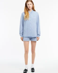 Women Barrie Cashmere and cotton gingham shirt
