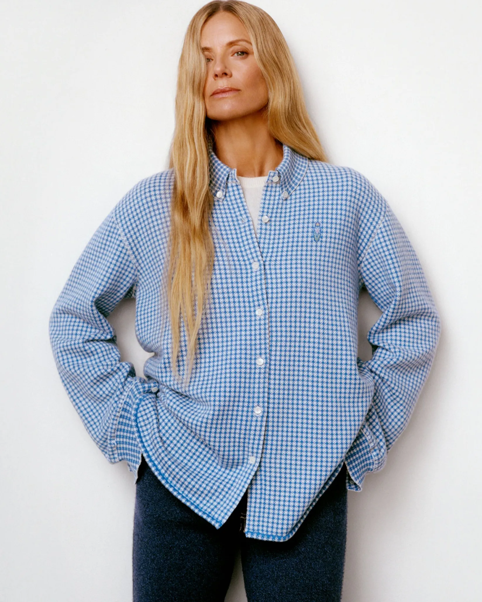 Women Barrie Cashmere and cotton gingham shirt