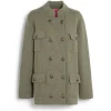 Women Barrie Cashmere and cotton military-style jacket