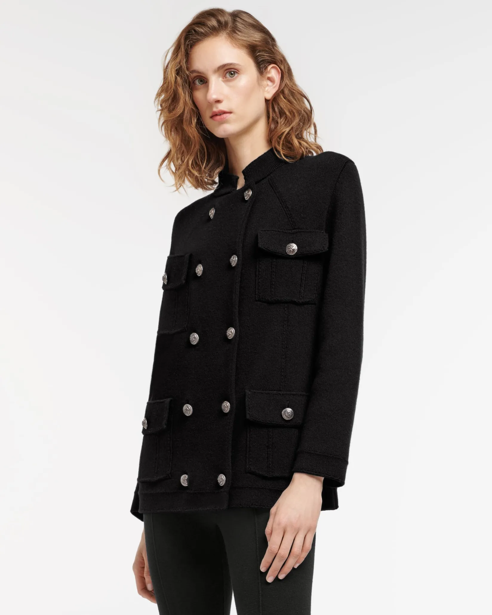 Women Barrie Cashmere and cotton military-style jacket