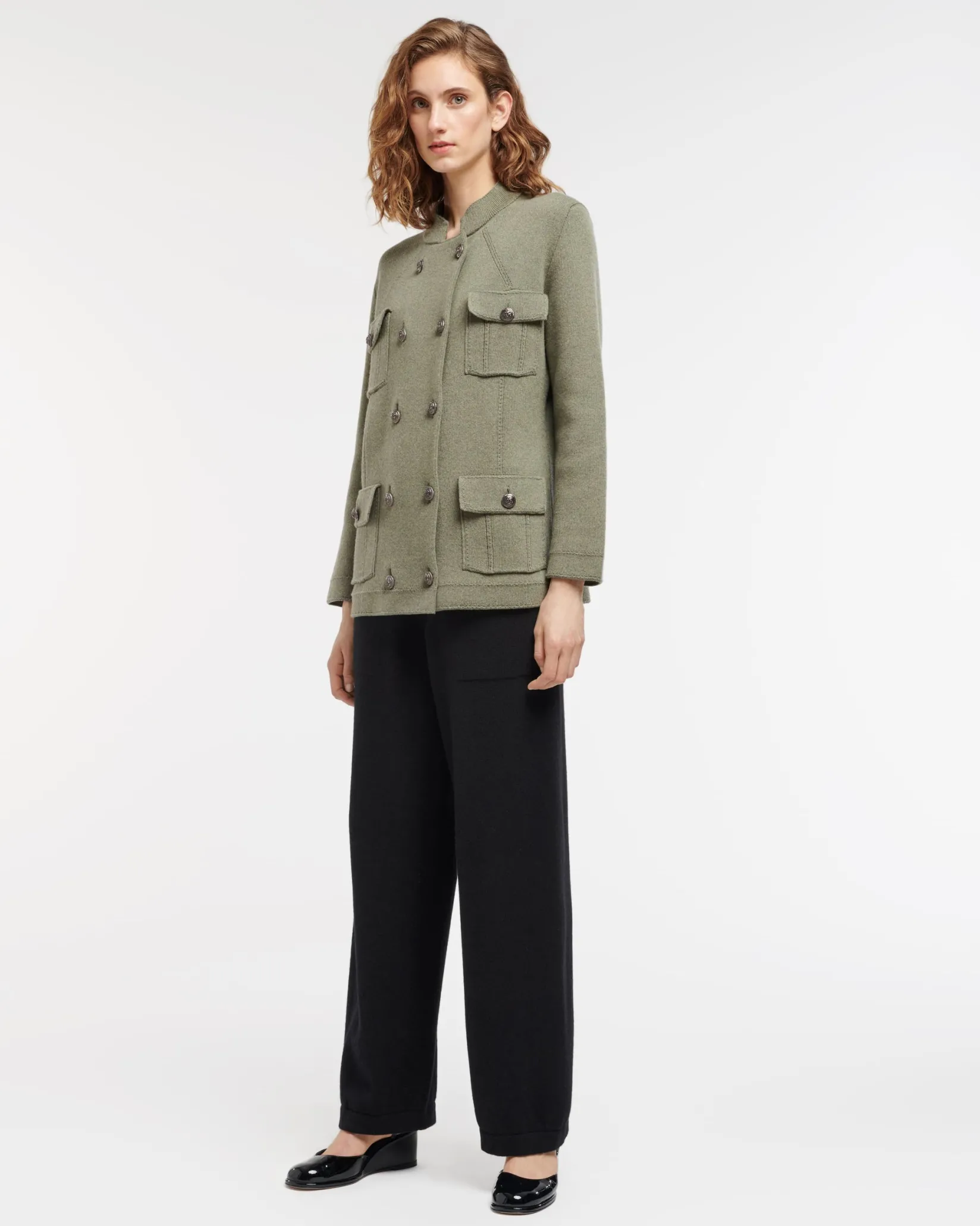 Women Barrie Cashmere and cotton military-style jacket