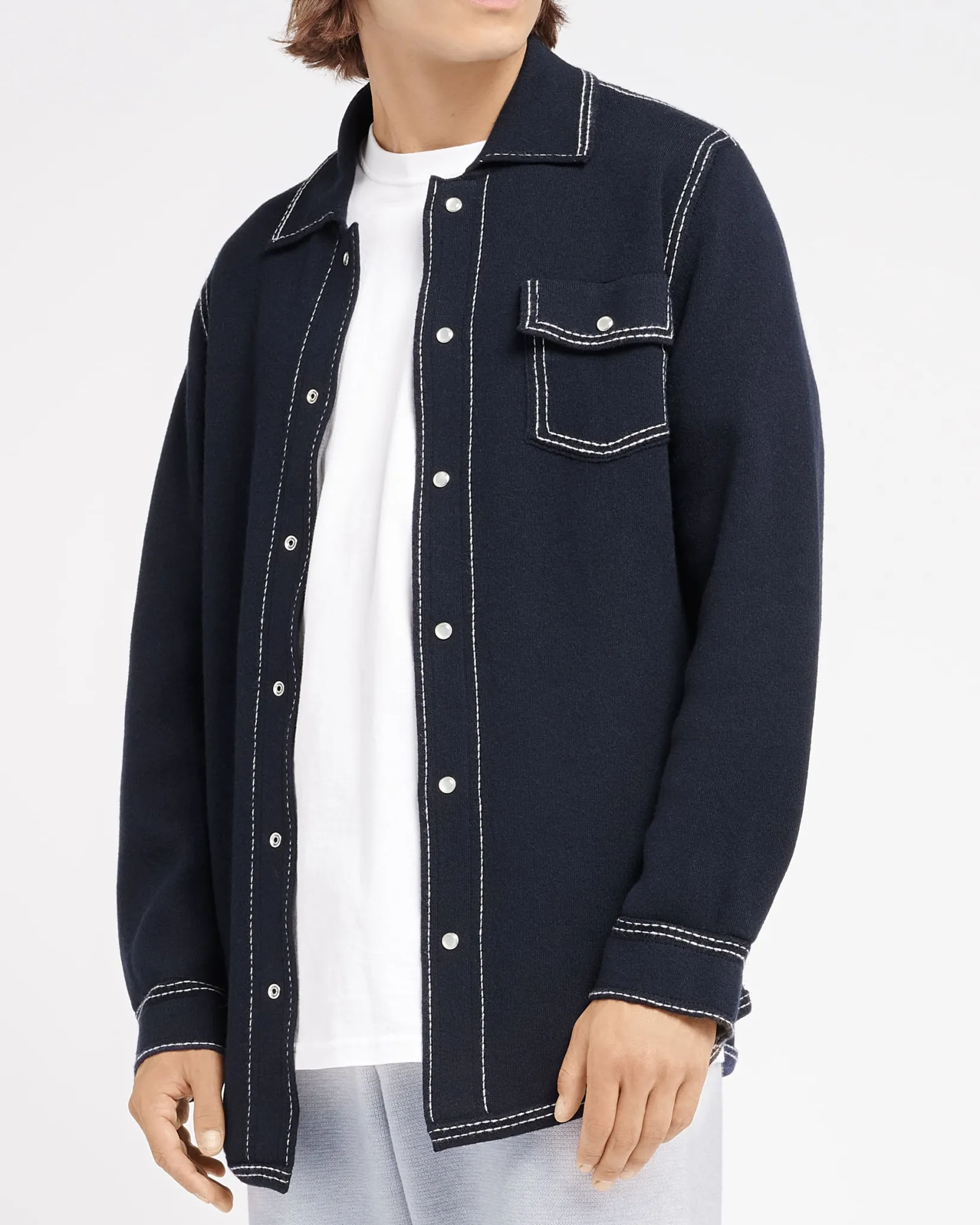 Barrie Cashmere and cotton overshirt