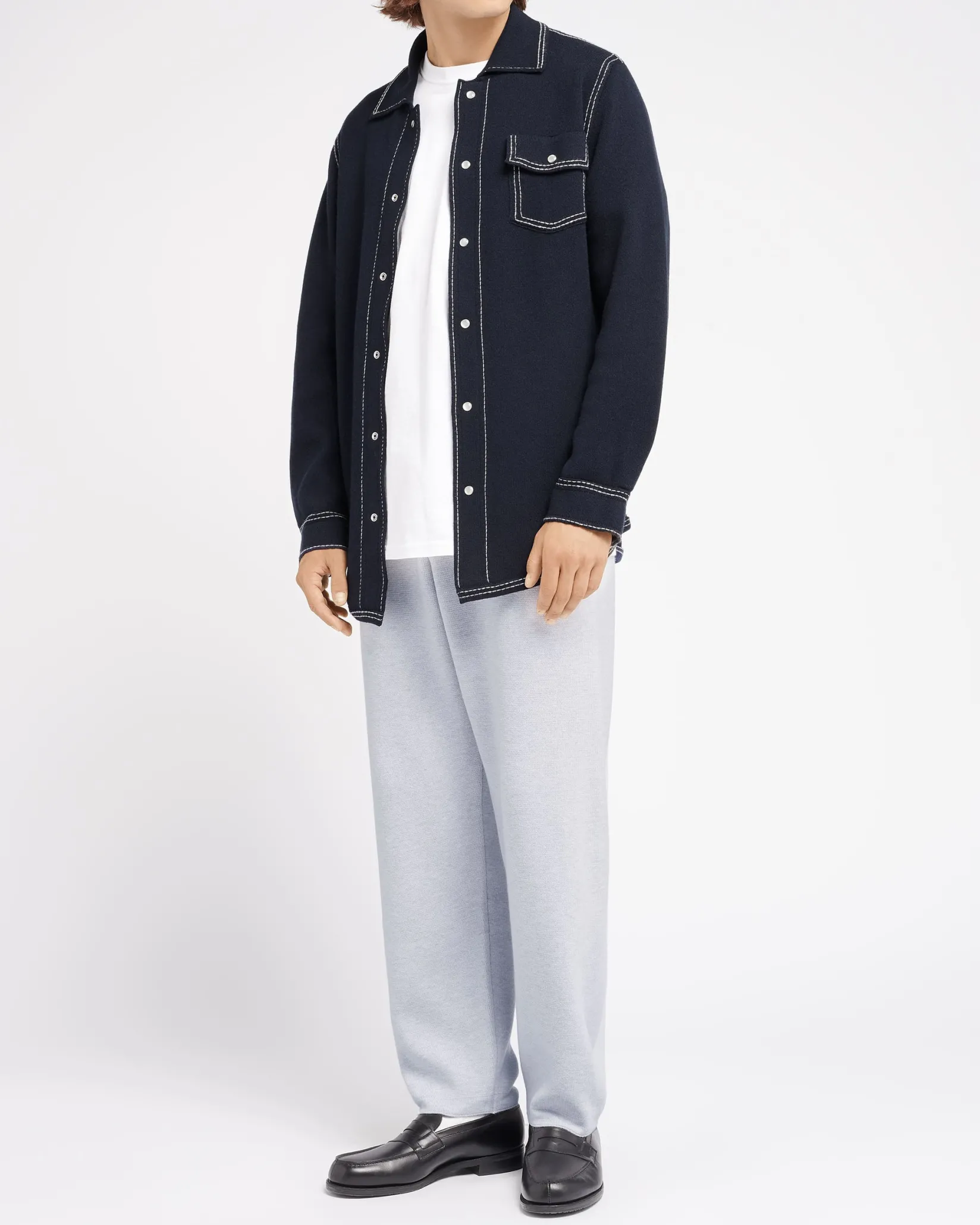 Barrie Cashmere and cotton overshirt