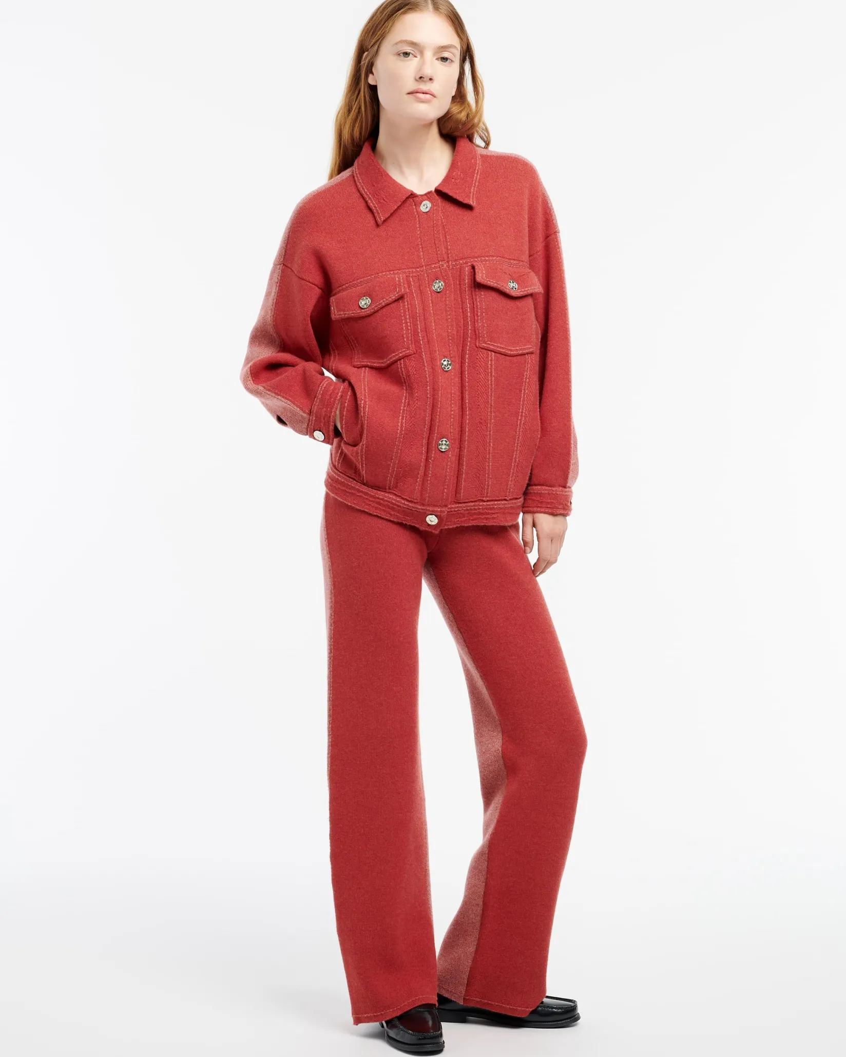 Women Barrie Cashmere and cotton patchwork Denim trousers