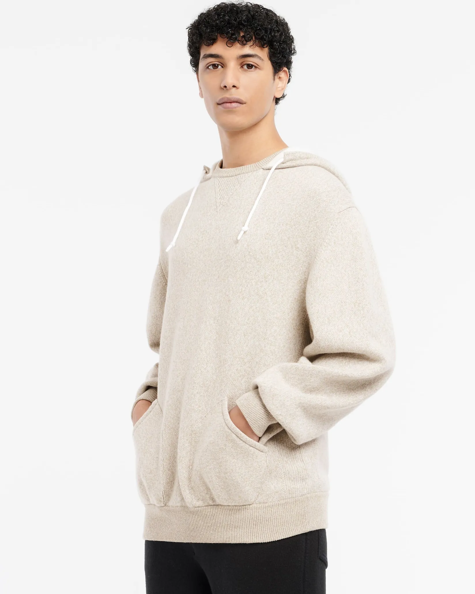 Barrie Cashmere and cotton sportswear hooded sweatshirt