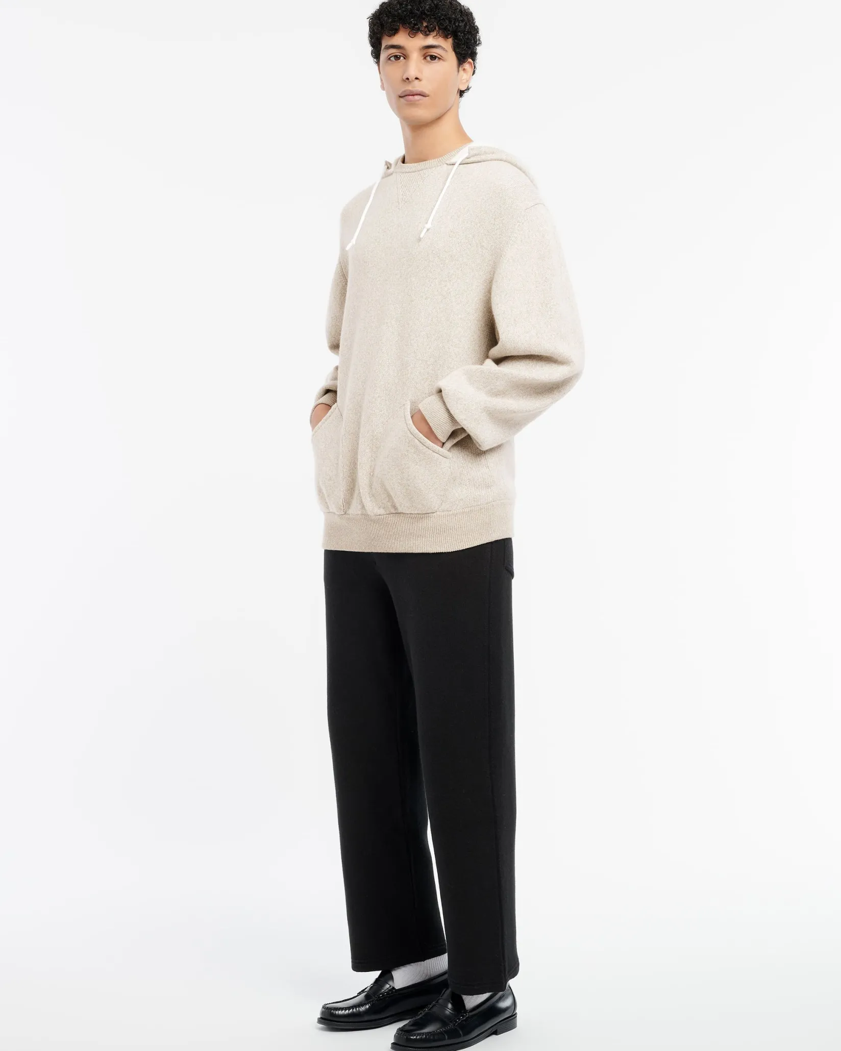 Barrie Cashmere and cotton sportswear hooded sweatshirt