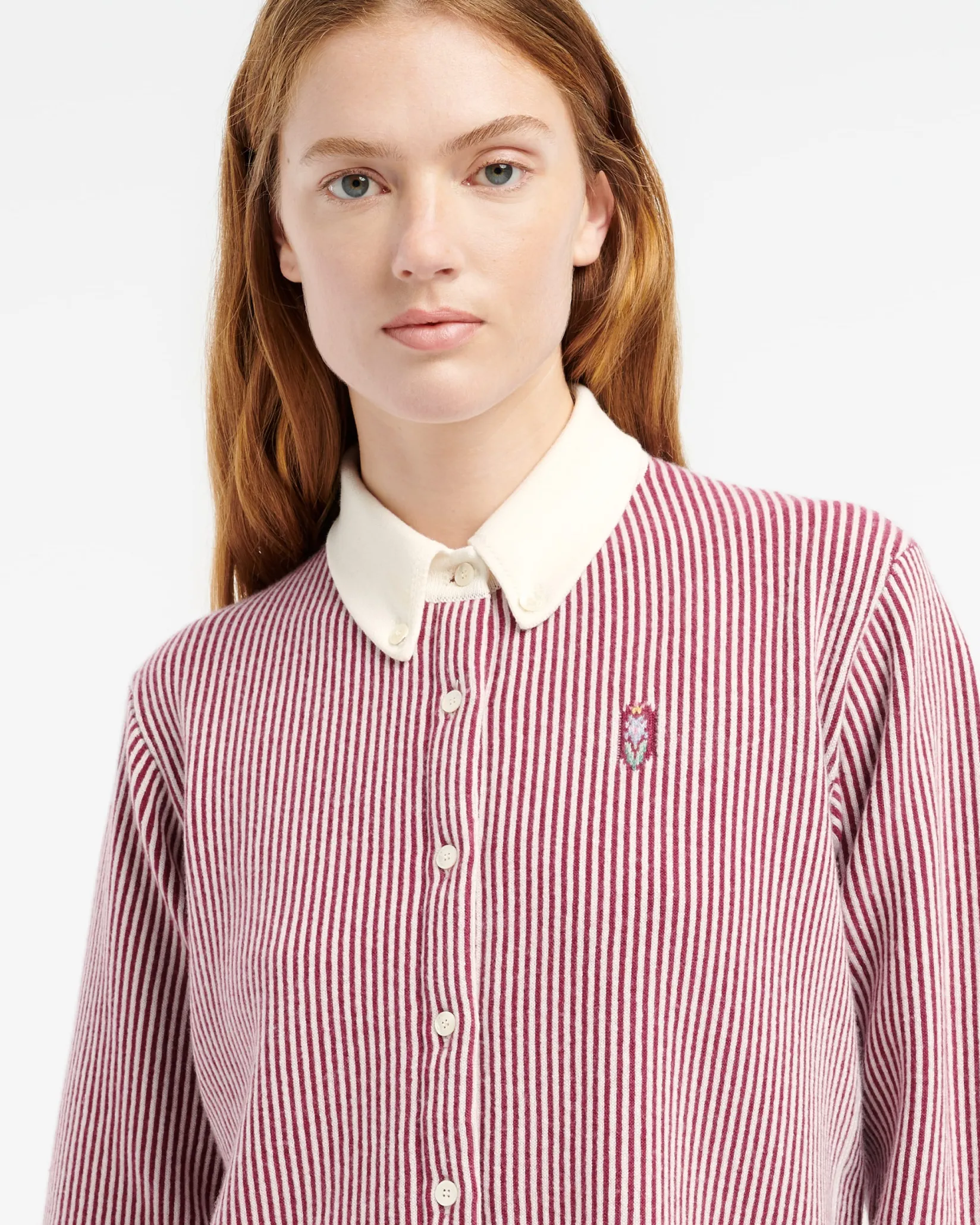 Women Barrie Cashmere and cotton striped shirt