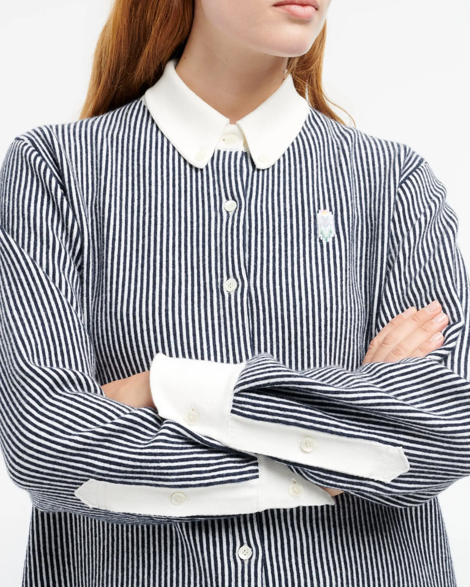 Women Barrie Cashmere and cotton striped shirt