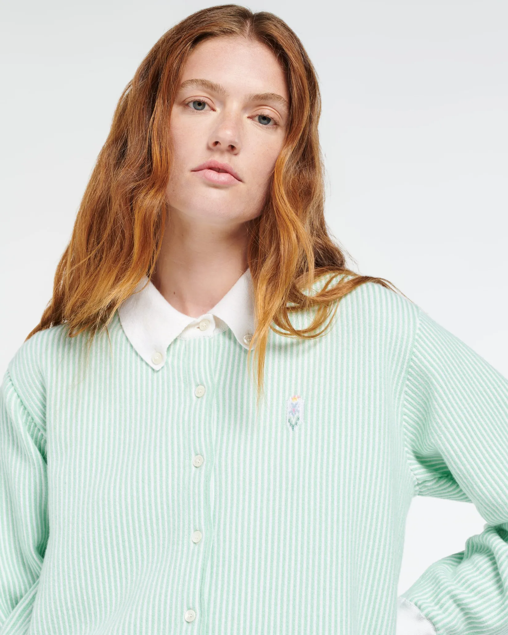 Women Barrie Cashmere and cotton striped shirt