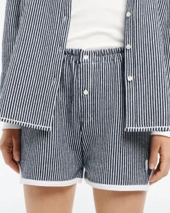 Women Barrie Cashmere and cotton striped shorts