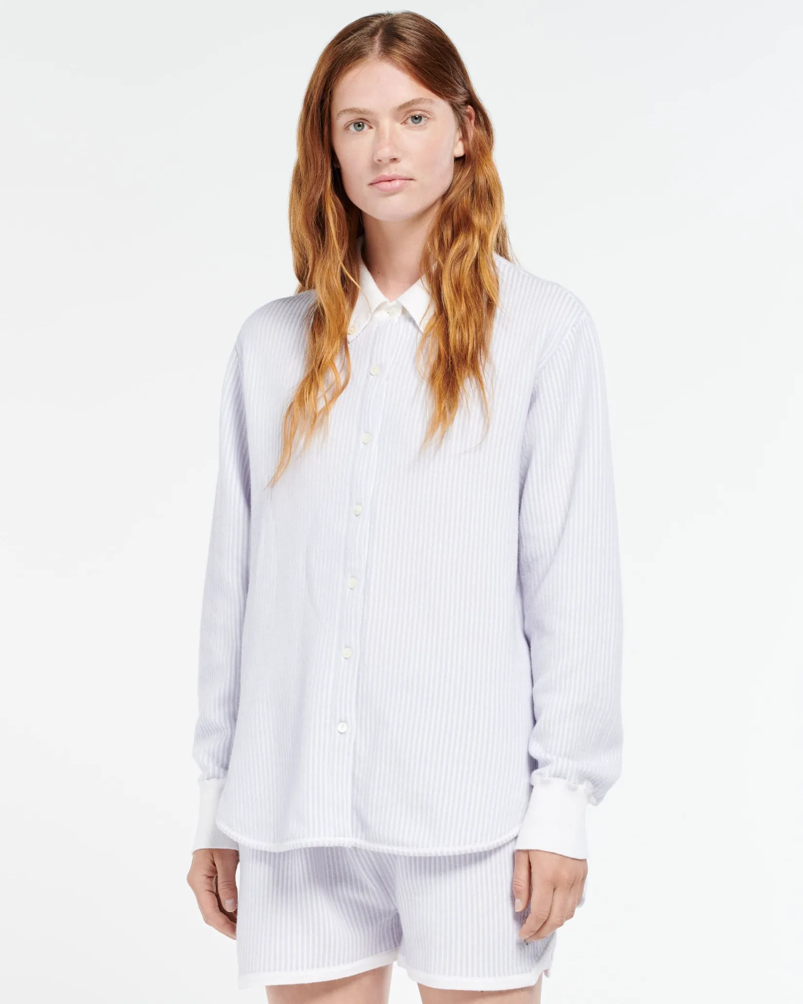 Women Barrie Cashmere and cotton striped shirt
