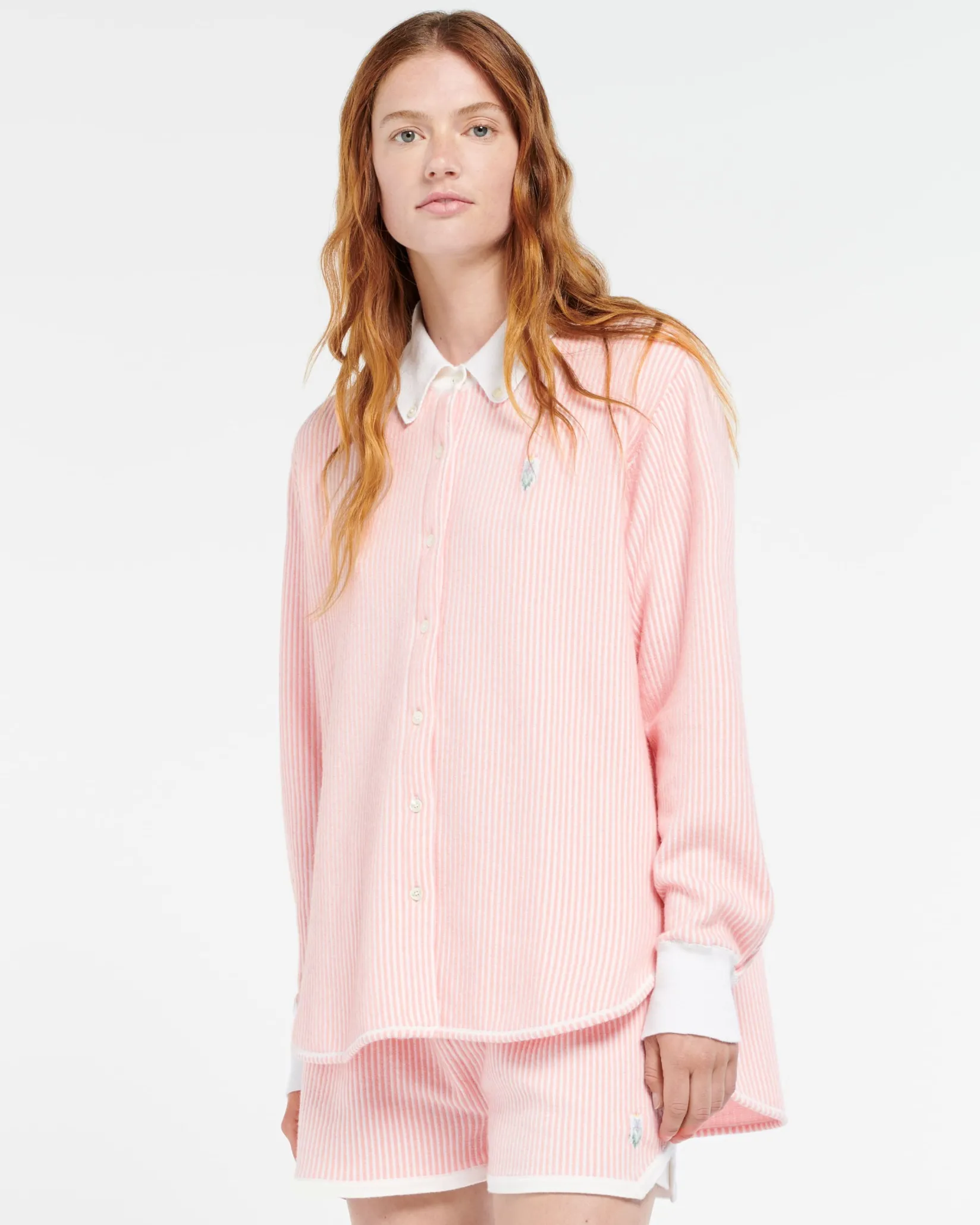 Women Barrie Cashmere and cotton striped shirt