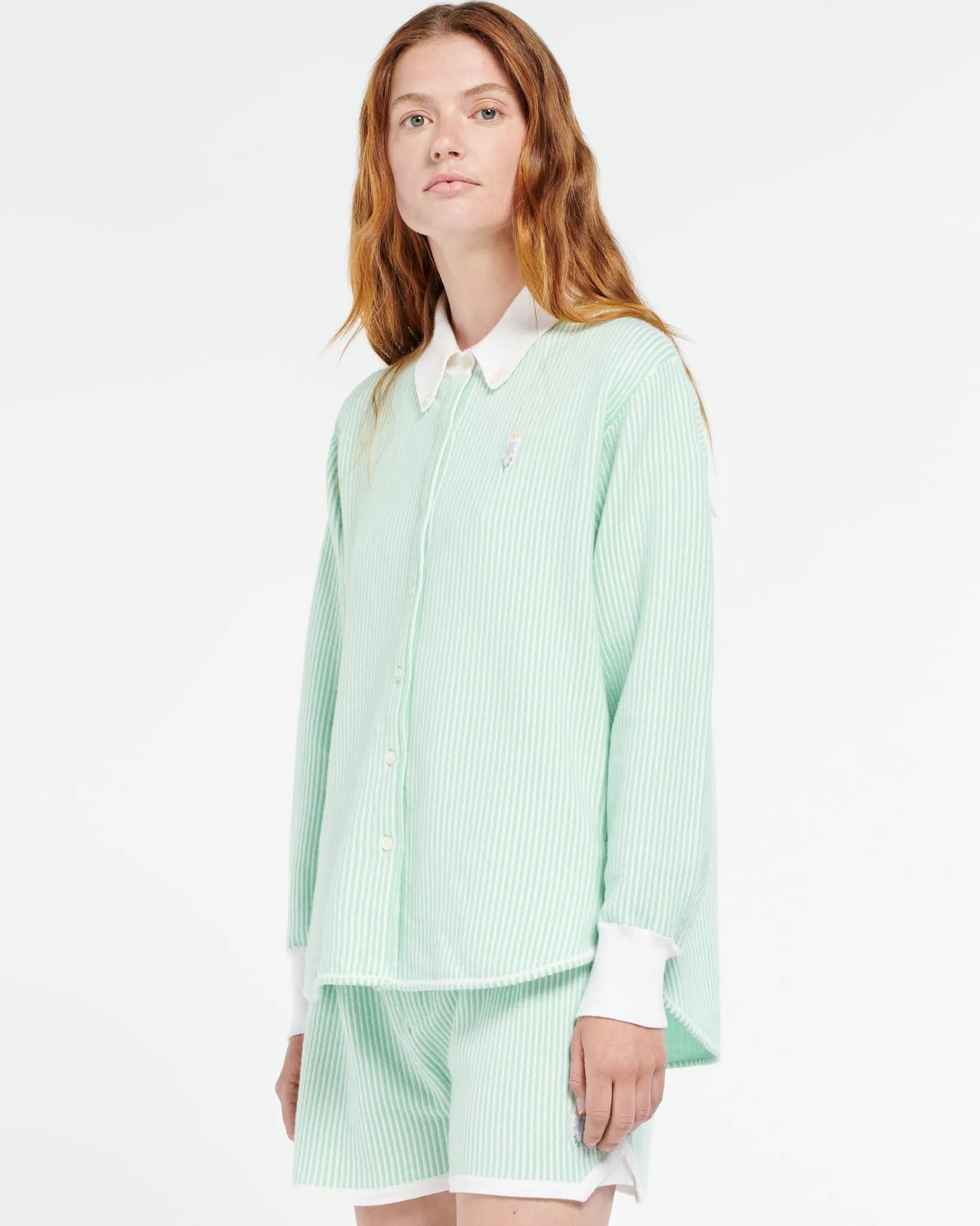 Women Barrie Cashmere and cotton striped shirt